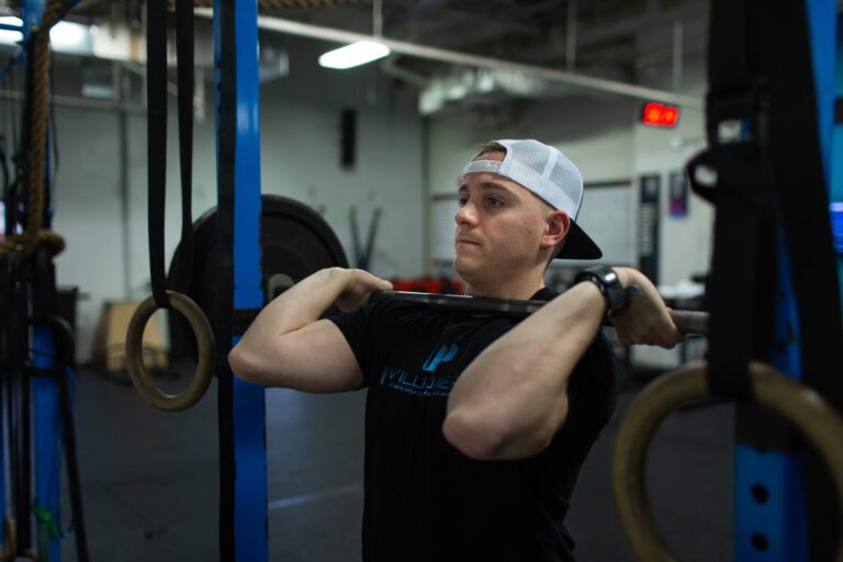 A CrossFitter incorporates functional movement into his shoulder mobility routine