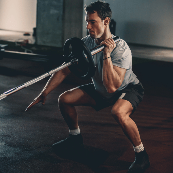 Lifter demos a landmine press instead of several exercises to avoid with a shoulder injury
