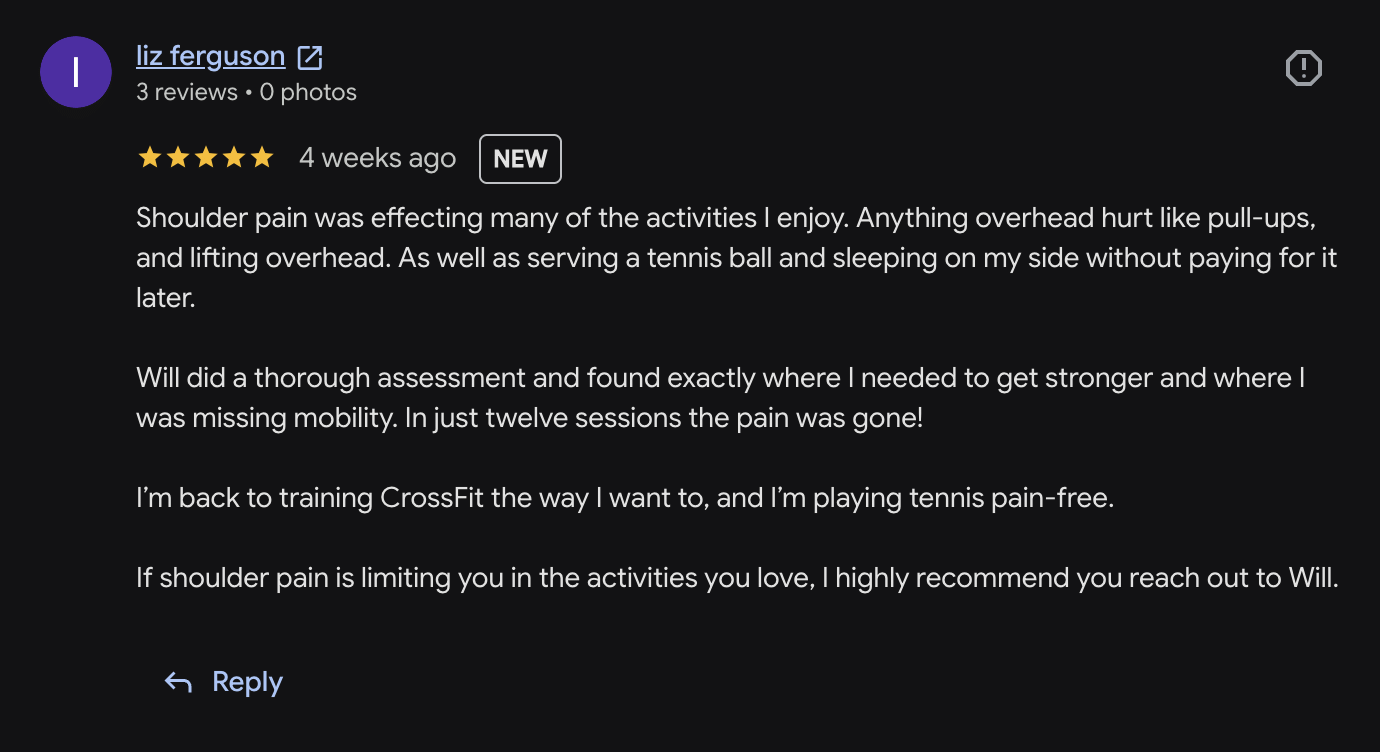 Google review from Liz Ferguson — 5 stars