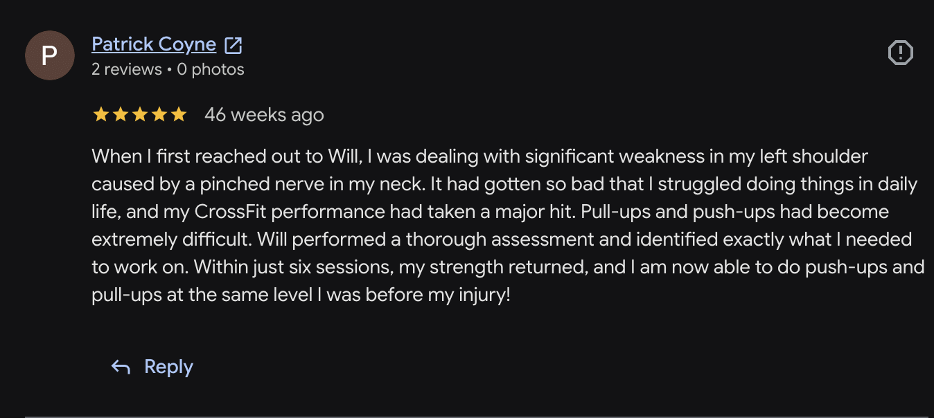 Google review from Patrick Coyne — 5 stars