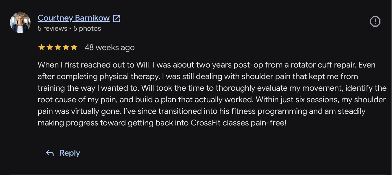 Google review from Courtney Barnikow — 5 stars