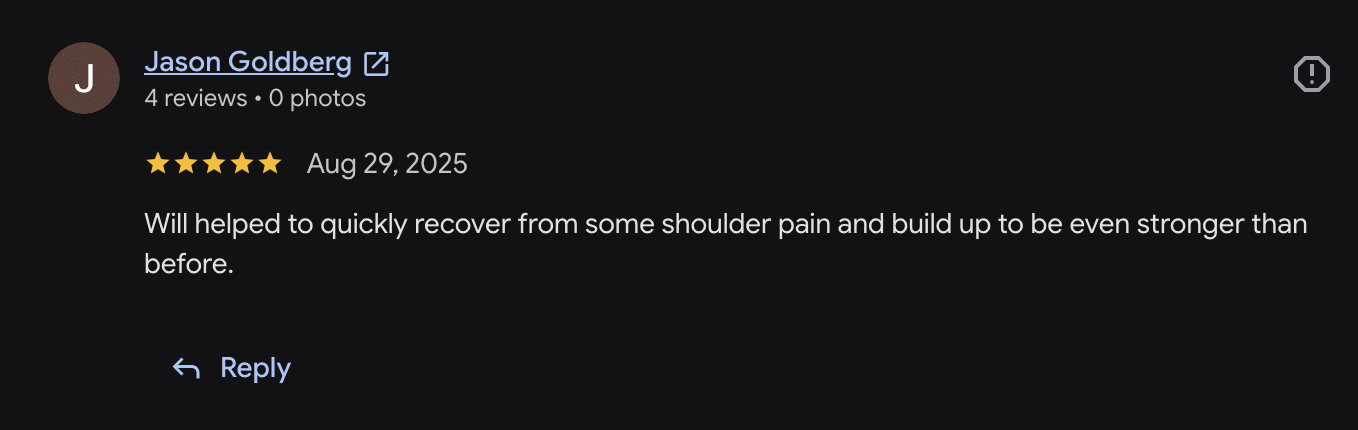 Google review from Jason Goldberg — 5 stars