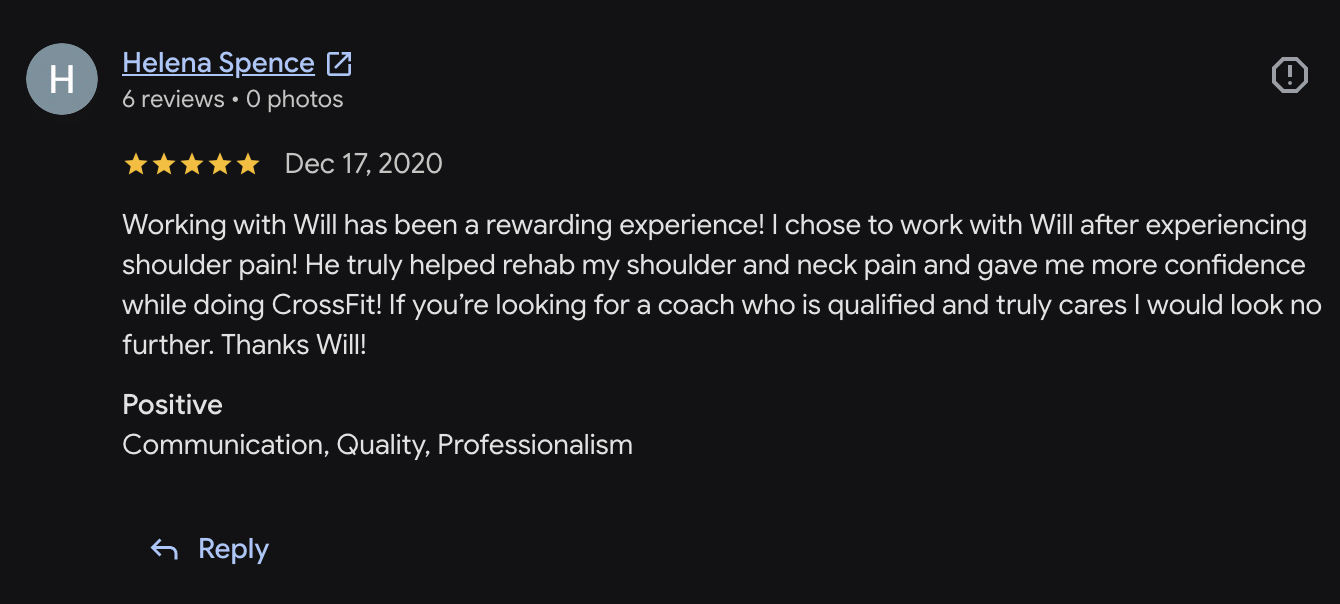 Google review from Helena Spence — 5 stars